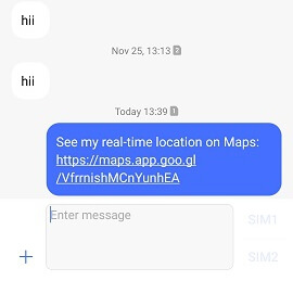 The link sent will be used to track the current location of your target