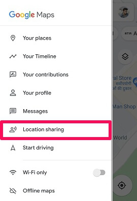 Select Location Sharing